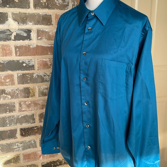 Geoffrey Beene Blue Classic Fit Wrinkle Free Shirt Size 16.5 & 32/33 Workwear - Picture 3 of 7